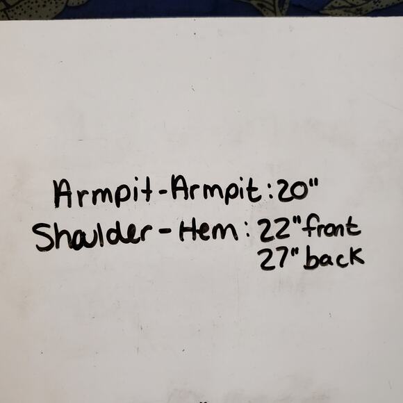 a.n.a. Floral Peasant Keyhole Tie Neck Hi-Low Blue/Green Blouse Women's Size M - Picture 9 of 9